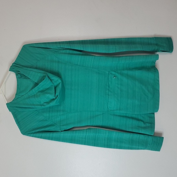 Athleta Crosscurrent UPF 50+ Jacket Size Small Green Ruched Back Pocket - Picture 10 of 13